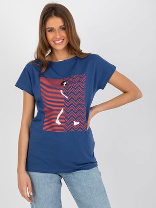 T-shirt-FA-TS-8406.82P-ciemny niebieski