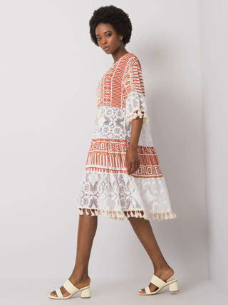 Sukienka-DHJ-SK-13567.41P-ciemny pomarańczowy