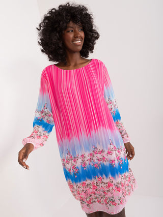 Sukienka-DHJ-SK-N8524.14X-ciemny różowy