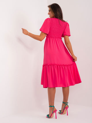 Sukienka-DHJ-SK-8933.99-ciemny różowy