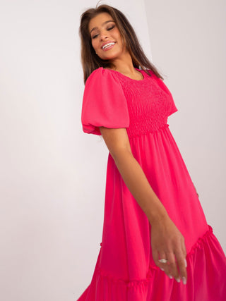 Sukienka-DHJ-SK-8933.99-ciemny różowy