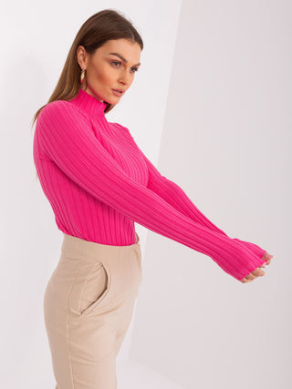 Sweter-PM-SW-9747.09-ciemny różowy