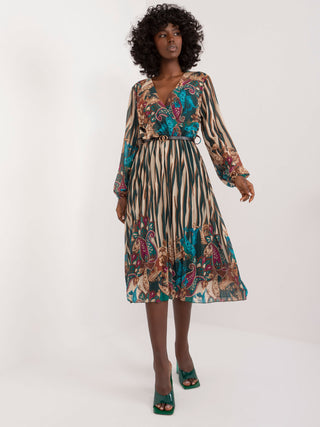 Sukienka-DHJ-SK-10536N-6.47-ciemny zielony