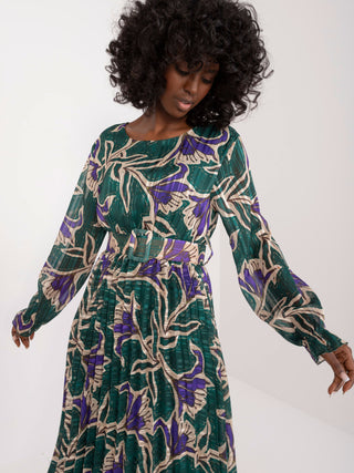 Sukienka-DHJ-SK-13928.42-ciemny zielony