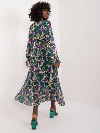 Sukienka-DHJ-SK-13928.42-ciemny zielony