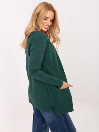 Kardigan-PM-SW-8481.01-ciemny zielony