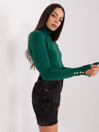 Sweter-DHJ-SW-F3608-A.26X-ciemny zielony