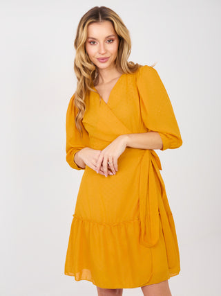 Sukienka-LK-SK-508027.34P-ciemny żółty