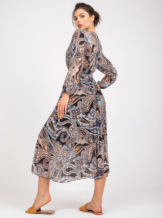 Sukienka-DHJ-SK-11389-2.52P-czarno-beżowy