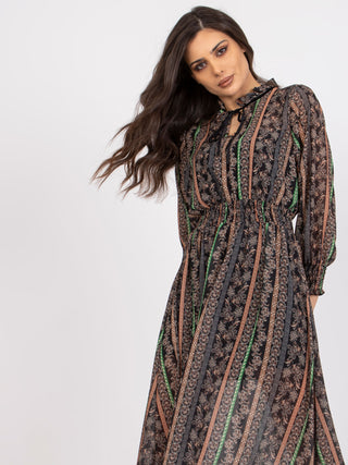 Sukienka-DHJ-SK-15177-1.04P-czarno-beżowy