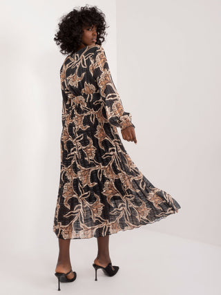 Sukienka-DHJ-SK-13928.42-czarno-beżowy