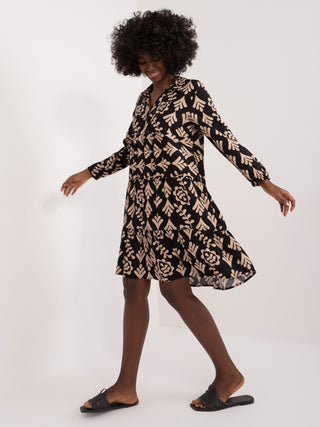 Sukienka-D73771Z30425A-czarno-beżowy