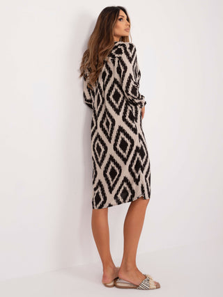 Sukienka-D73771M30427B-czarno-beżowy