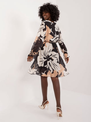 Sukienka-DHJ-SK-17116.27-czarno-beżowy