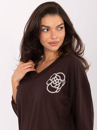 Bluzka-RV-BZ-A891.21P-ciemny brązowy