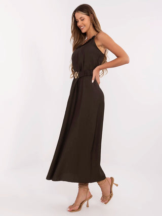 Sukienka-MI-SK-A6401.00-ciemny brązowy