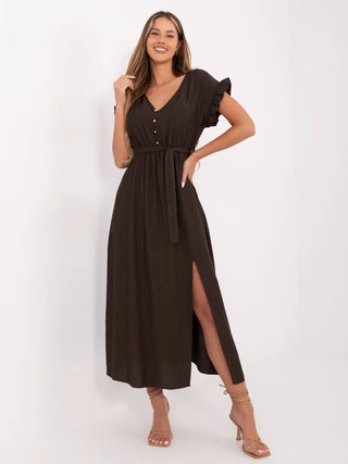 Sukienka-MI-SK-A3849.91-ciemny brązowy