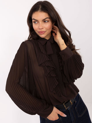 Koszula-MI-KS-A2818.09-ciemny brązowy