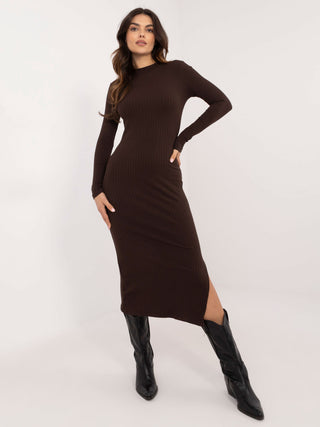 Sukienka-RV-SK-10011.43-ciemny brązowy