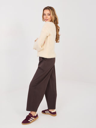Spodnie-IT-SP-FL10125.78-ciemny brązowy