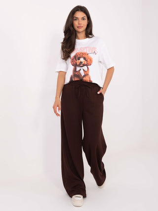 Spodnie dresowe-RV-DR-A611.52-ciemny brązowy