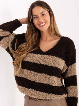 Sweter-MI-SW-WK3031.22-ciemny brązowy