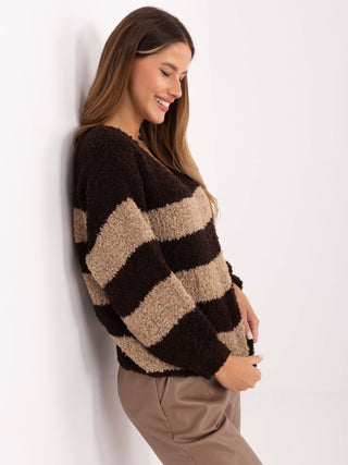 Sweter-MI-SW-WK3031.22-ciemny brązowy