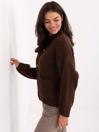 Sweter-MI-SW-WM218.02-ciemny brązowy