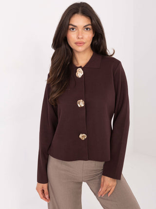 Sweter-PM-SW-CV6659.86-ciemny brązowy