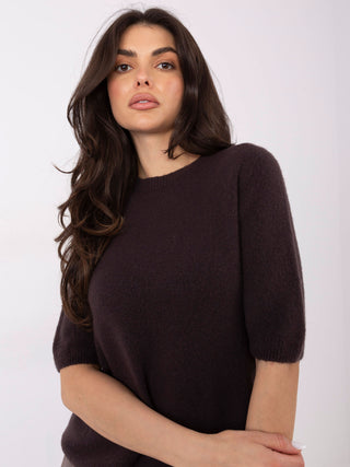 Sweter-MO-SW-1510.86-ciemny brązowy