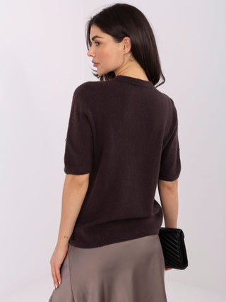 Sweter-MO-SW-1510.86-ciemny brązowy