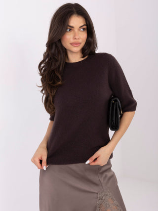 Sweter-MO-SW-1510.86-ciemny brązowy