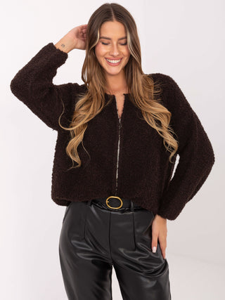 Sweter-MI-SW-3WB219.21-ciemny brązowy