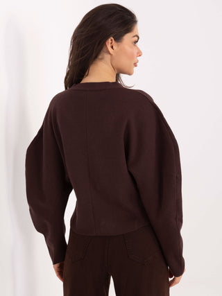 Sweter-PM-SW-CV6656.59-ciemny brązowy