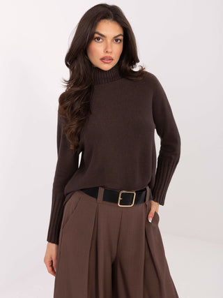 Sweter-IT-SW-8003.18P-ciemny brązowy