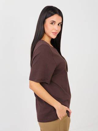 T-shirt-RV-TS-A1090.30-ciemny brązowy