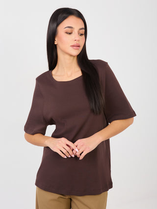 T-shirt-RV-TS-A1090.30-ciemny brązowy