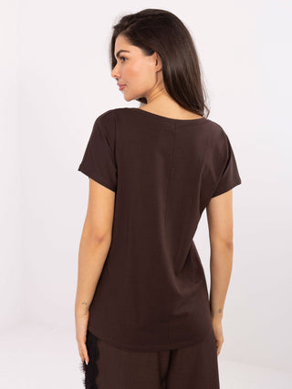 T-shirt-RV-TS-4832.47P-ciemny brązowy