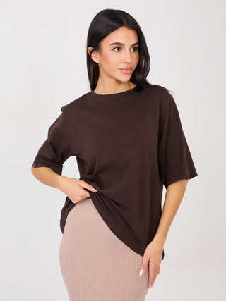 T-shirt-RV-TS-A1089.87-ciemny brązowy