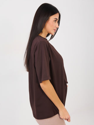 T-shirt-RV-TS-A1089.87-ciemny brązowy