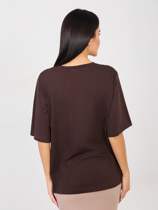 T-shirt-RV-TS-A1089.87-ciemny brązowy