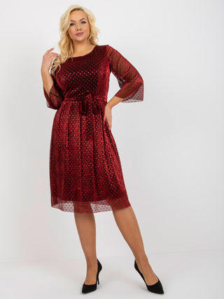 Sukienka-LK-SK-507962.36P-ciemny czerwony