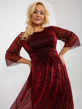 Sukienka-LK-SK-507962.36P-ciemny czerwony