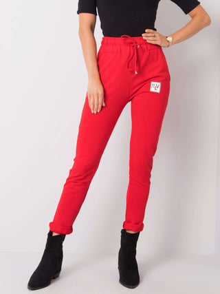 Spodnie dresowe-RV-DR-5670.15-czerwony