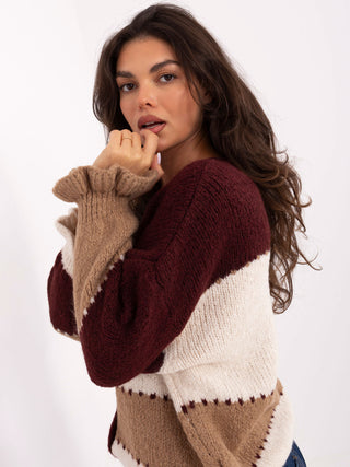 Sweter-MI-SW-0903.87-bordowy