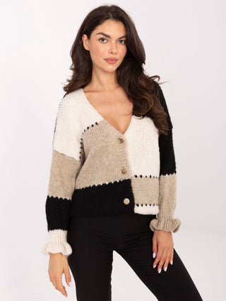 Sweter-MI-SW-0903.87-czarno-beżowy