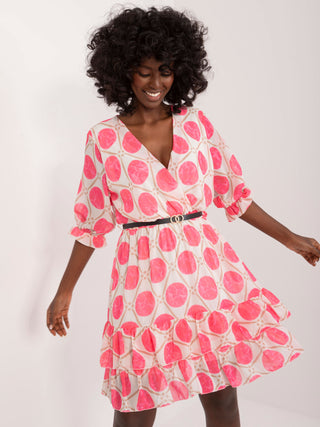 Sukienka-DHJ-SK-17370.83-ciemny różowy