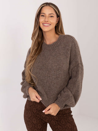 Sweter-MI-SW-1909.68-ciemny bezowy