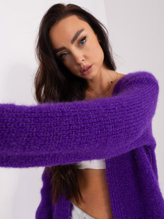 Kardigan-DHJ-SW-1009.09P-fioletowy