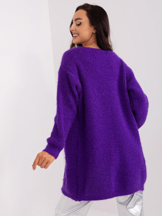 Kardigan-DHJ-SW-1009.09P-fioletowy